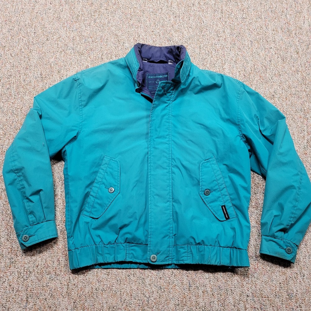 Members Only Classic Racer Jacket Men 40 Teal Vintage 80s 90s Windbreaker Bomber